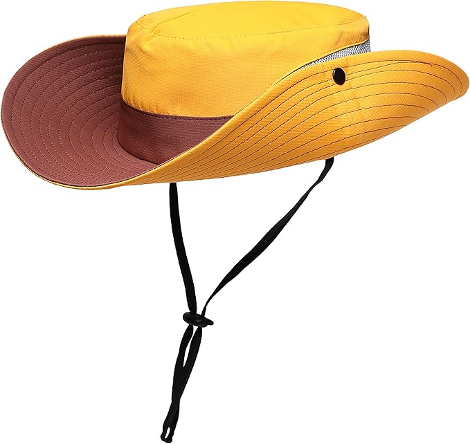 Womens Summer Sun Hat Beach Hat Wide Brim Outdoor UV Protection Hat Foldable Cool Mesh Ponytail Bucket Hat
