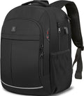 Backpack, Laptop Backpack, Carry on Backpack, Durable TSA Friendly Business Travel 17.3 Inch Laptop Backpack with USB Port, College School Bag Gift for Men Women Teens Bookbag, Black