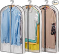 Clear Plastic Hanging Clothes Bags with 4" Gusseted Garment Bags for Storage, Suits, Coats, Sweaters, Shirts - 24" x 40" x 4"",3 Pack