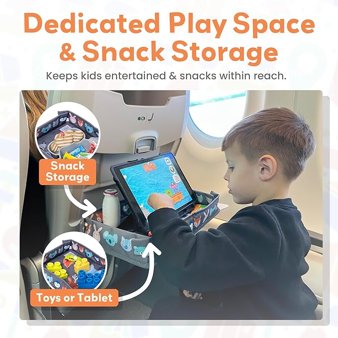 Airplane Tray Table Cover – Universal Fit & Easy Setup – Airplane Tray Cover Kids - Use in Buses, Trains, High Chairs I Plane Travel Essentials for Kids