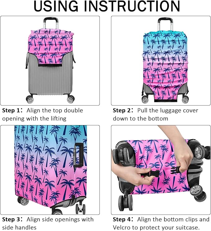 Luggage Cover for Suitcase Elastic Suitcase Cover Protector, Carry On Luggage Sleeve Anti Scratch Travel Essentials Suitcase Protector Fits 27-29