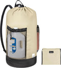 BALEINE 120L Laundry Bag Backpack, 900D Oxford Fabric Large Travel Laundry Bags with Shoulder Straps and 2 Mesh Pockets for College Dorm, Apartment, Laundromat (Beige, 120L)