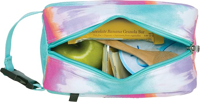 PackIt Freezable Snack Box, Tie Dye Sorbet, Built with ECOFREEZE Technology, Collapsible, Reusable, Zip Closure with Buckle Handle, Great for All Ages and Fresh Snacks on the go