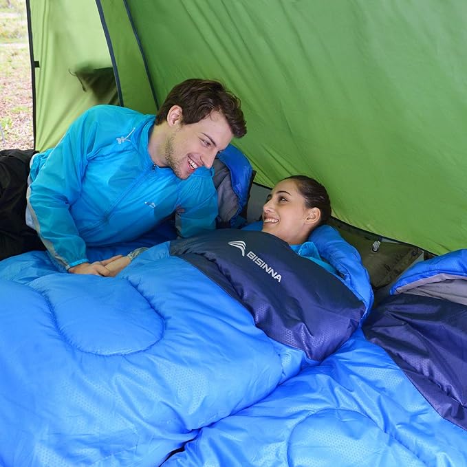 BISINNA Sleeping Bag with Pillow - 4 Season Backpacking Sleeping Bag Lightweight Waterproof Warm and Washable for Adults, Kids, Women, Men's Outdoors Camping, Hiking, Mountaineering