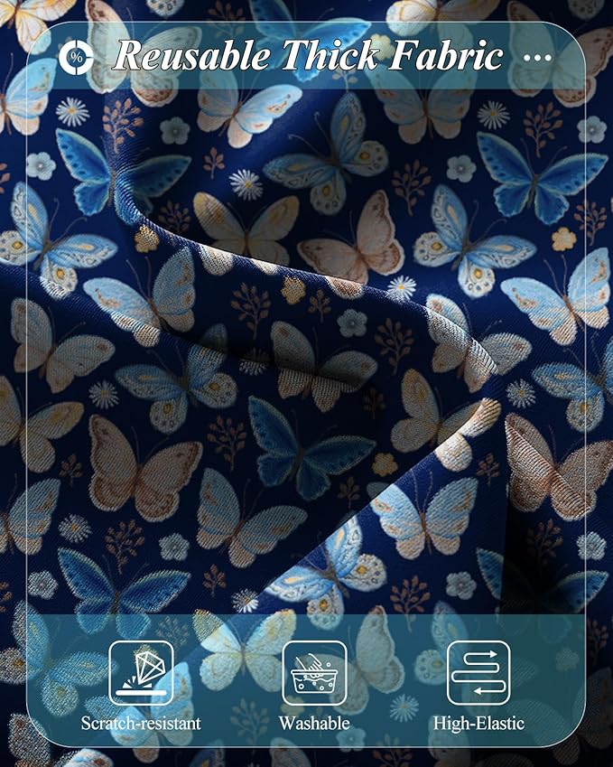 Slohif Luggage Cover for Suitcase Tsa Approved Protector - Luggage Sleeve Large Suit Case Cover Travel Stretch Baggage Case Protective Washable Fit 24-27 Inch Blue Butterfly M