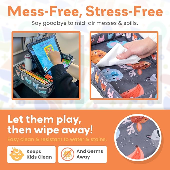 Airplane Tray Table Cover – Universal Fit & Easy Setup – Airplane Tray Cover Kids - Use in Buses, Trains, High Chairs I Plane Travel Essentials for Kids