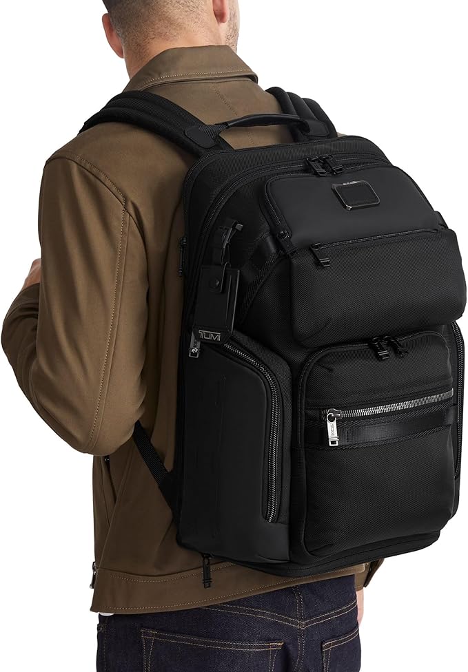 TUMI - Alpha Bravo Nomadic Backpack - Men's Durable Carry On Bag - 18.8" X 15.0" X 9.0" - Fits up to 15" Laptop - Black Onyx
