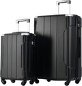 Merax Luggage Sets of 2 Suitcases With Wheels, Expandable and Lightweight, TSA Lock, Hardside Spinner Carry On Luggage (20 28 inch Black)