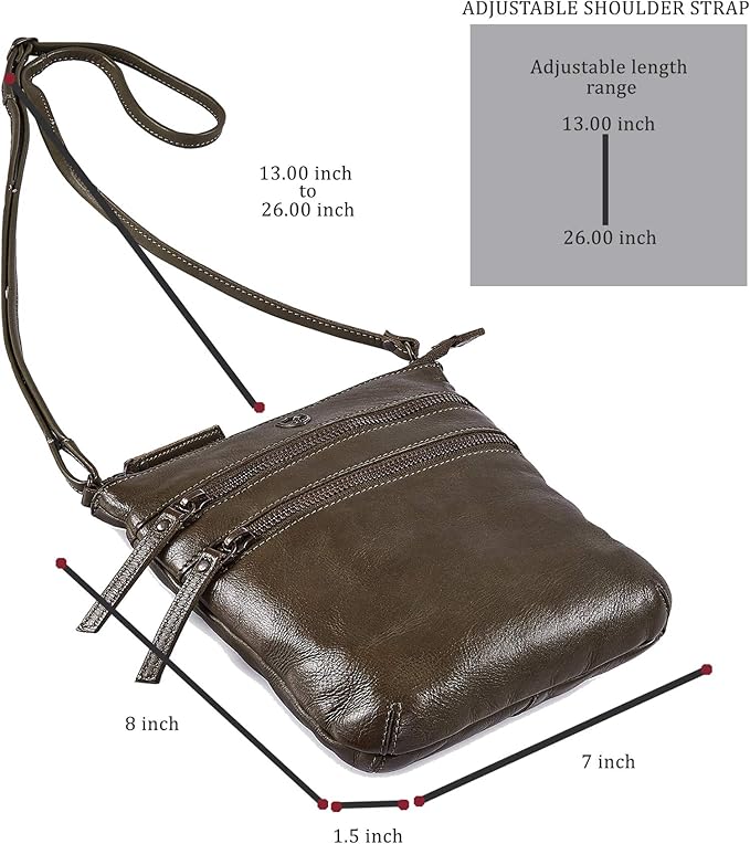 Crossbody Sling Bag for Women Small Real Leather Purse Vintage Travel Crossover Shoulder Bag Handmade