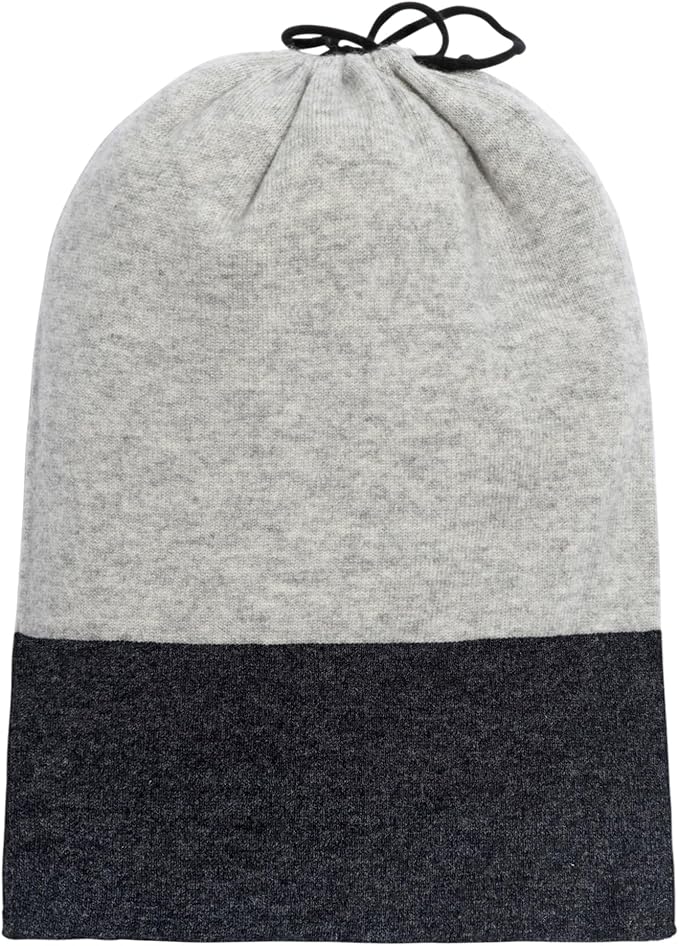 Jet&Bo Luxurious Cashmere Merino Blend Travel Blanket, Airplane-Ready in Packable Pouch, Soft, Lightweight and Breathable (Gray and Charcoal)
