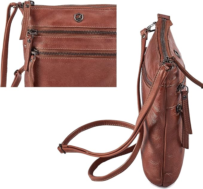 Crossbody Sling Bag for Women Small Real Leather Purse Vintage Travel Crossover Shoulder Bag Handmade