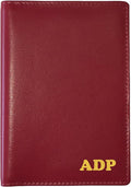 Personalized Monogrammed Red Leather RFID Passport Wallet