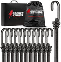 Ultimate Outdoor Bungee Cord Assortment - Heavy Duty Set of 12 Bungee Cords Double-J Hooks - Elastic Straps for Camping, Securing, and DIY (12pc - 32" Double J Hooks)