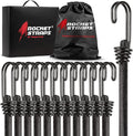 Ultimate Outdoor Bungee Cord Assortment - Heavy Duty Set of 12 Bungee Cords Double-J Hooks - Elastic Straps for Camping, Securing, and DIY and Multipurpose… (48")
