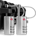 UPGRADED Gun Case Lock - Adjustable Alloy Handle, TSA Approved Gun Safe Lock, High Security Cable Locks, Secure Code Packlock for Gun Cases, Firearm Cases, Toolboxes, Travel Luggage, Silver