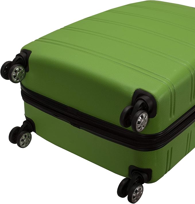 Rockland Melbourne Hardside Expandable Spinner Wheel Luggage, Green, 2-Piece Set (20/28)