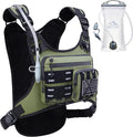 Running Vest with 2L Water Bladder, USA Original Patent, Lightweight Adjustable Chest Pack with Pistol Holster, Reflective Running Hydration Vest for Women Men for Marathon