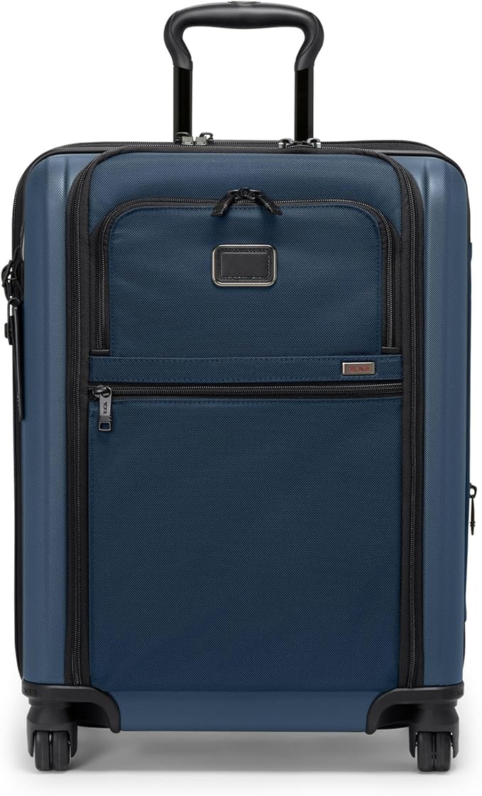 TUMI - Alpha Hybrid Continental Expandable 4 Wheeled Carry-On - Zip Expansion Suitcase for Extended Trips & Weekend Getaways - Navy