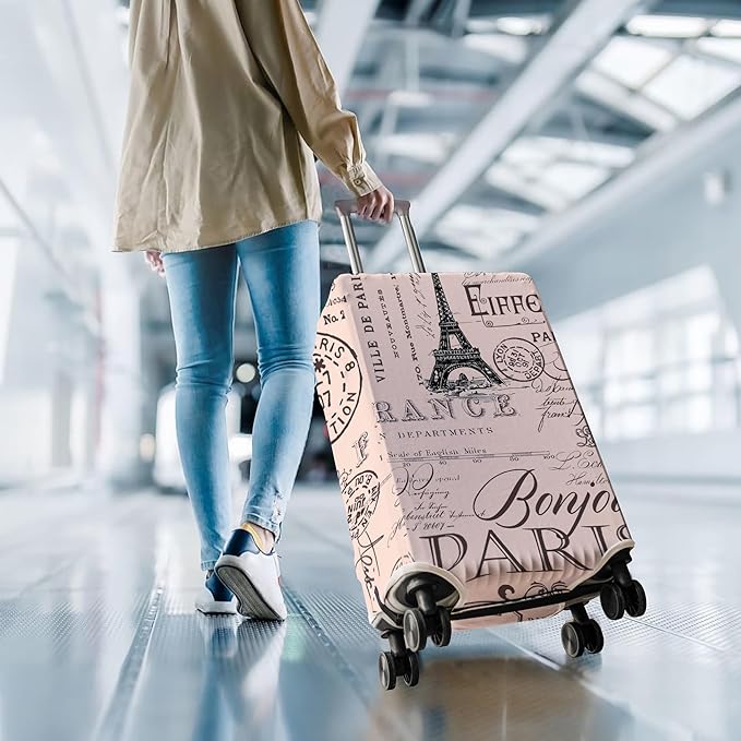 Travel Luggage Cover Suitcase Protector Fits 18-32 Inch Wheel Covers PatternedTravel Related Items Flower Luggage Protector Elastic L