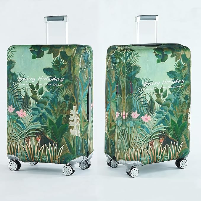 Travelkin Luggage Covers For Suitcase Tsa Approved,Suitcase Cover Protector Fit 18-32 Inch Luggage (Jungle, S)