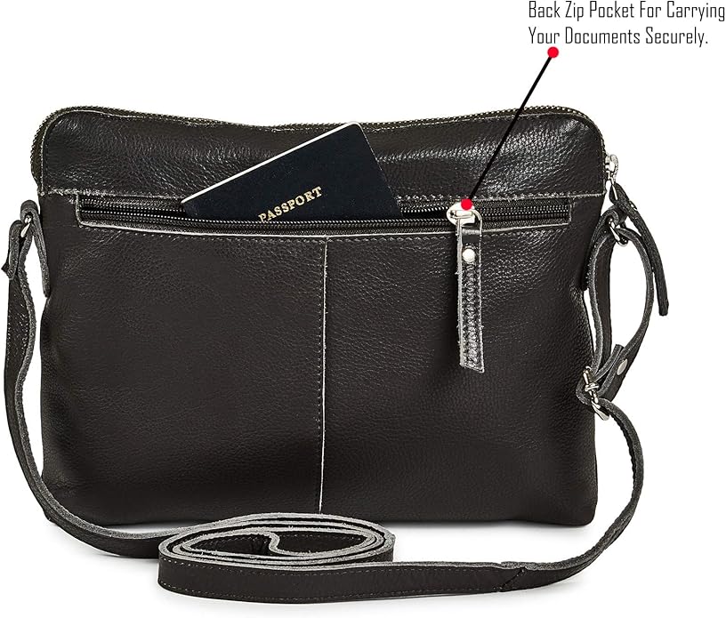 Wise Owl Accessories Small Soft Pebbled Real Leather Crossbody Handbags Purses Sling Crossover Shoulder Bag