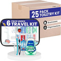 Trektote 6-Piece Travel Size Toothbrush and Toothpaste Set (25 Pack) - TSA Approved Toothbrush Travel Kit - Includes Toothpaste and Mouthwash - Dental Oral Care Kit