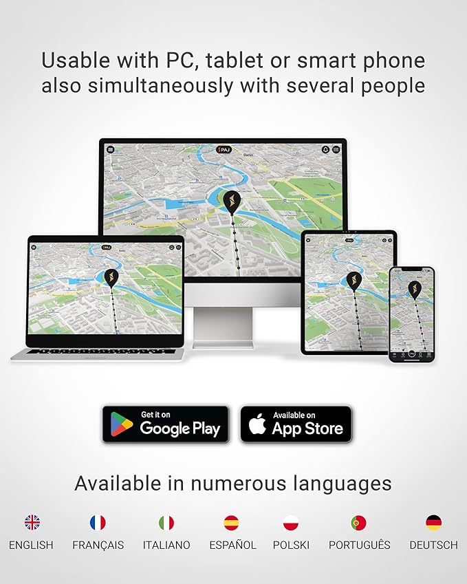 PAJ GPS USB GPS Tracker 4G – Mini Vehicle Tracker for Cars & Trucks – Direct 12V Connection via Cigarette Lighter Port, Built-in SOS Button – Worldwide Real-Time Tracking via App