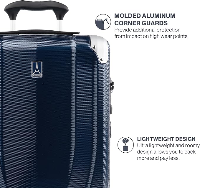 Travelpro Pathways 3 Hardside Expandable Luggage, 8 Spinner Wheels, Lightweight Hard Shell Suitcase, Carry On 21 Inch, Royal Blue