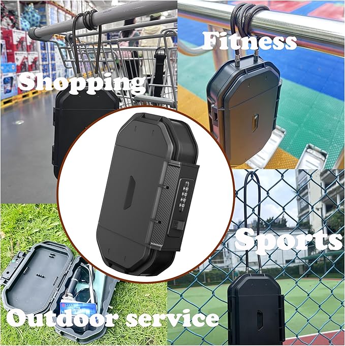 portable Safe Box, Combination Security Case LockBox with Code, Waterproof Anti-Theft Mini Travel Safe Box with Removable Chain, Portable Lock Box for Home, Office, Christmas