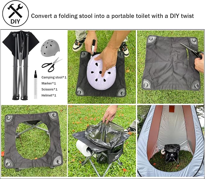 Opliy Camping Stool, Folding Samll Chair Portable Camp Stool for Camping Fishing Hiking Gardening and Beach, Camping Seat with Carry Bag (Green, L 13.5")