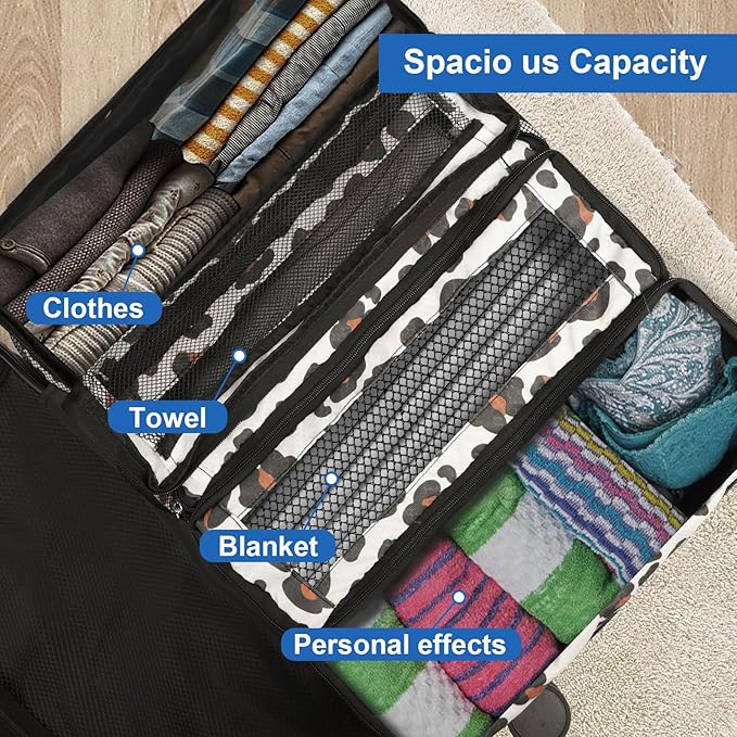 Suitcase Organizer, Travel Luggage Organizer Portable Hanging Travel Shelves Collapsible Hanging Packing Cubes for Carry on Suitcase