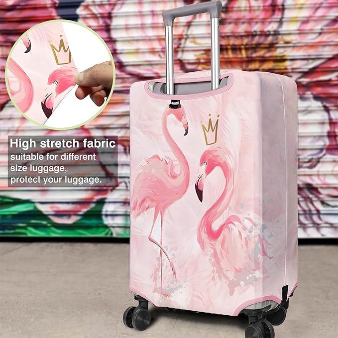 Travel Luggage Cover Suitcase Protector Fits 18-32 Inch Wheel Covers PatternedTravel Related Items Flower Luggage Protector Elastic L