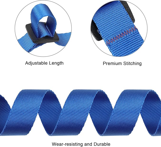 Buckle Straps with Clips, Adjustable Nylon Straps with Buckle, Packing Strap, Blue 4 Pack (4’x0.75)