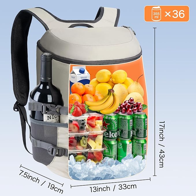 N NEVO RHINO Backpack Coolers Insulated Leak Proof 36/54 Cans,Portable Lightweight Waterproof Insulated Cooler Backpack for Men & Women Ideal for Camping,Travel,Beach,Picnics,Lunch & Day Trips