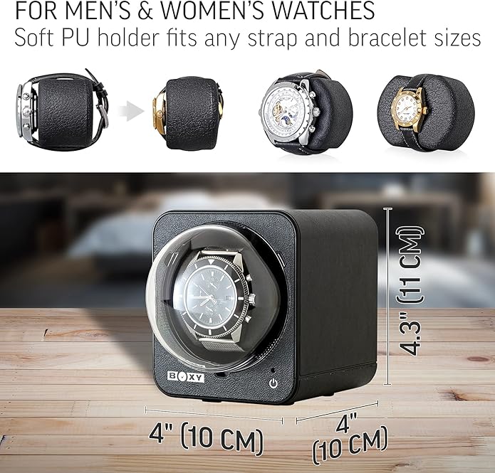Watch Winder for Automatic Watch with Vertical Rotor Stop (with AC Adapter)