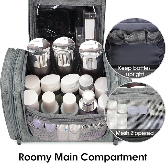 Narwey Hanging Toiletry Bag for Women Travel Makeup Bag Organizer Toiletries Bag for Cosmetics Essentials Accessories