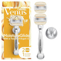 Venus Moistureglide Women's Razor, Reusable Handle, 2 Razor Blade Refills and Shower Holder