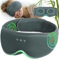 3D Bamboo Cotton Sleep Mask with Bluetooth 5.4 Headphone, Music Wireless Bluetooth Blackout Eye Mask for Side Sleepers, Earphones HD Speaker Microphone for Travel, Gifts for Women Men, Grey