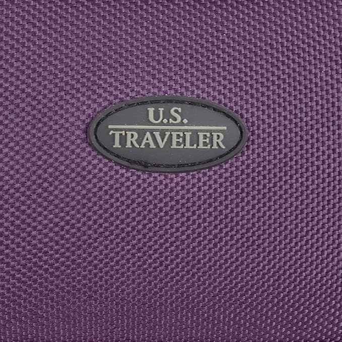 U.S. Traveler Lightweight Rolling 20" Carry On Luggage Softside Suitcase, Purple, 2 Wheel Single
