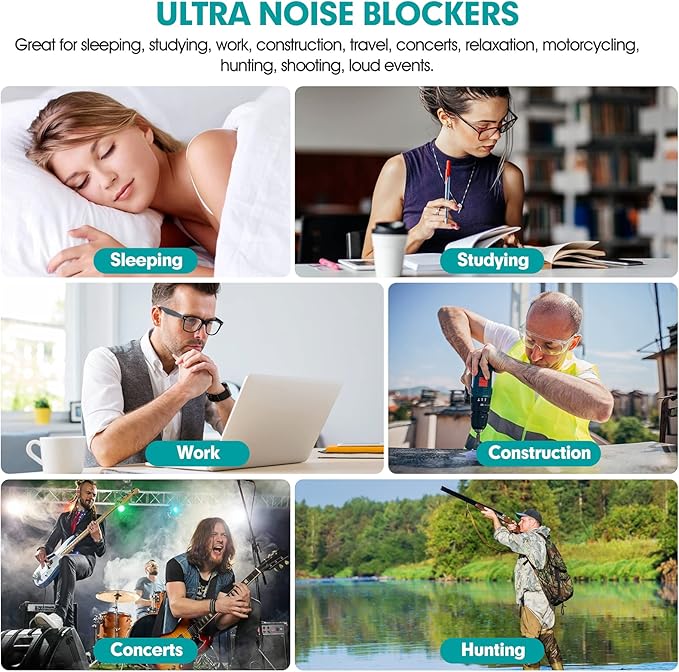 60 Pairs Bottled Earplugs for Noise Cancelling Foam EarPlugs for Sleeping Work Snoring Sound Blocking Construction Noise Reducing Earplugs in Green Colour
