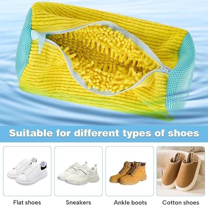 Shoe Washing Machine bag, Shoe Washing Bag, Versatile Shoe Laundry Bag, laundry Shoe Bag for Washer and Dryer, Reusable Sneaker Tennis Shoe Cleaner Kit