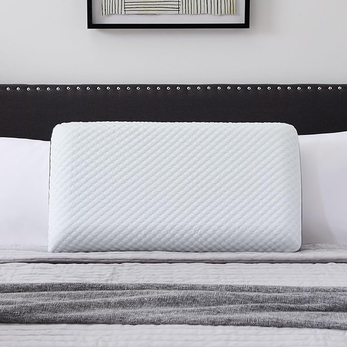 WEEKENDER Gel Queen Size-1-Pack-Medium Plush Feel-Neck and Shoulder Support-Side, Stomach, and Back Sleepers-Home, Hotel, & Hospital Essentials-CertiPur Certified Memory Foam Pillow, Blue