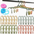 24 PCS Foldable Non Slip Plastic Clothes Hangers with Clips - Travel Accessories Drying Rack, 4 Colors