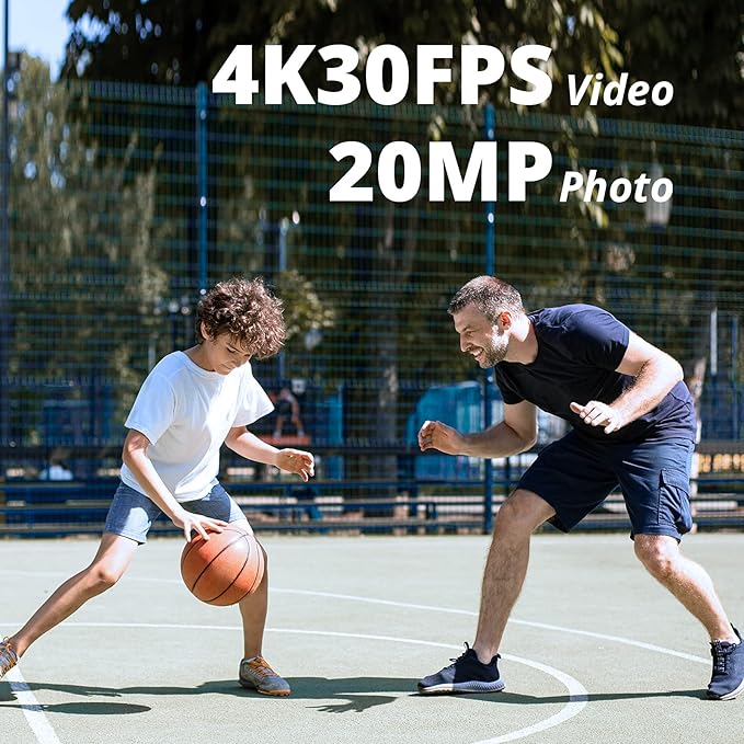 AKASO Brave 4 Pro Action Camera with Selfie Stick Tripod and Carrying Bag Bundle - 4K30 20MP Ultra Hd EIS 131ft Underwater Camera 5xZoom Touch Screen WiFi Remote Control with Helmet Accessories Kit
