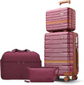 Luggage Sets 4 Piece with TSA Lock Hardside PC+ABS Carry On expandable Suitcase with Spinner Wheels Lightweight Rolling Travel Luggage Sets with YKK Zippers (Purple, 4 Piece Sets(14/20/DB/TB))