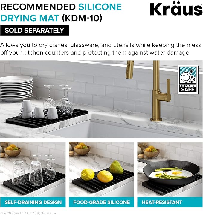 Kraus Kitchen Sinks Undermount - 33 Inch Stainless Steel Kitchen Sink, 60/40 Double Bowl, 16 Gauge, Model KHU103-33