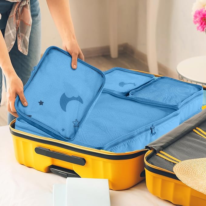 Reginary 6 Set Travel Packing Cubes Luggage Organizer Set Lightweight Suitcase with Shoe Bag for Clothes Toiletries