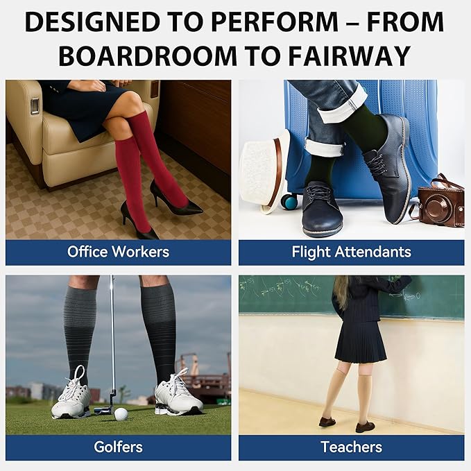 NEWZILL Copper Compression Socks for Women & Men 15-20mmHg Cotton Rich Odor Control Dress Socks for Business Casual Running Medical Athletic Support, Edema Diabetic Relief