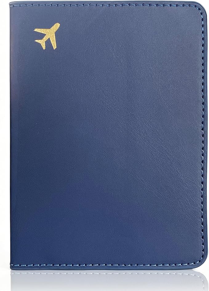 Passport Holder for Travel Essentials,RFID Blocking Passport Cover Case for Travel Accessories,Travel Wallet for Women Men (Navy Blue)