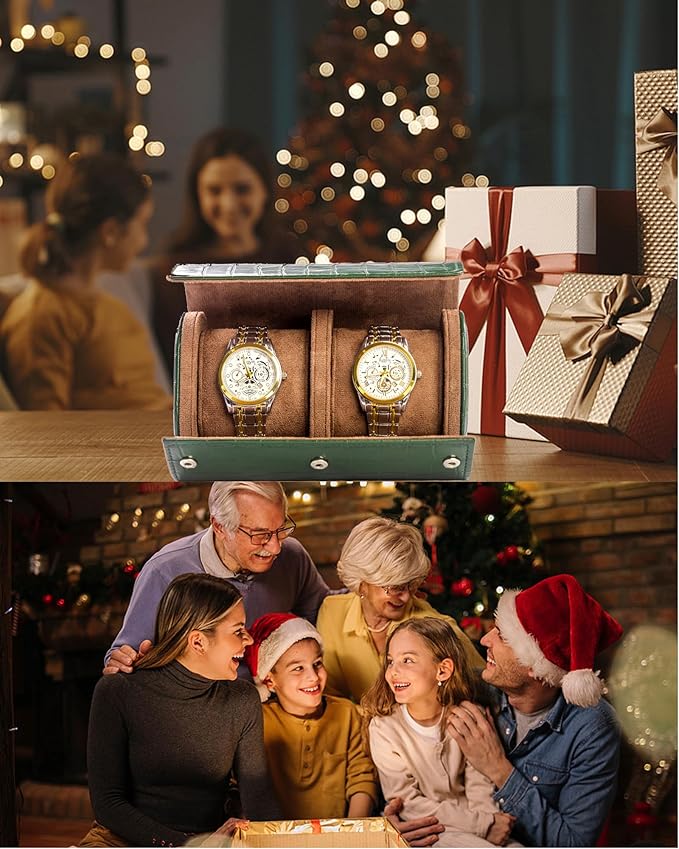 MR.OKAY 2 Watch Travel Case-Classic Leather Watch Case With Superb Texture.(Portable Watch Roll Or Organizer For Storage And Display).Festival Gift For Men, All Handcrafted By Artisans.